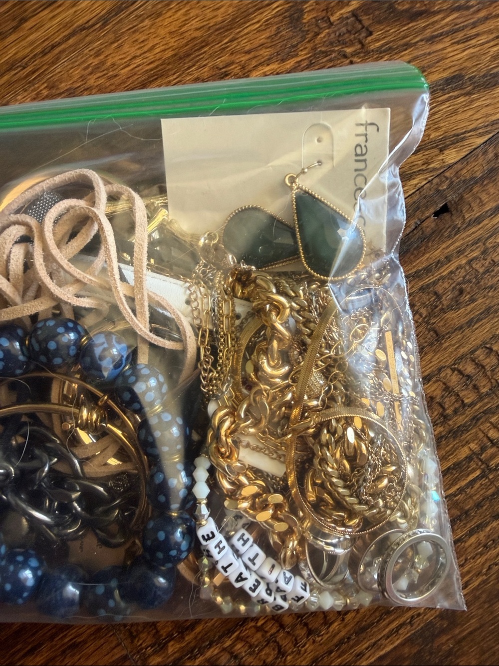 Mystery Bag of jewelry Gold and Blue Beaded Women's Jewelry Set - Picture 2 of 2